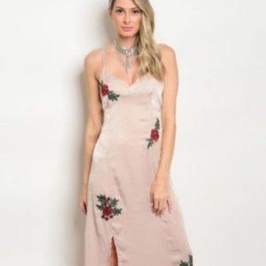 Mystic Los Angeles Spaghetti Strap Slit Dress
